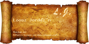 Loosz Jordán névjegykártya